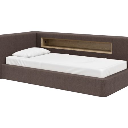 Диван-кровать Cube c нишей L (шоколад