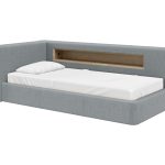 Диван-кровать Cube c нишей L (светло-серый