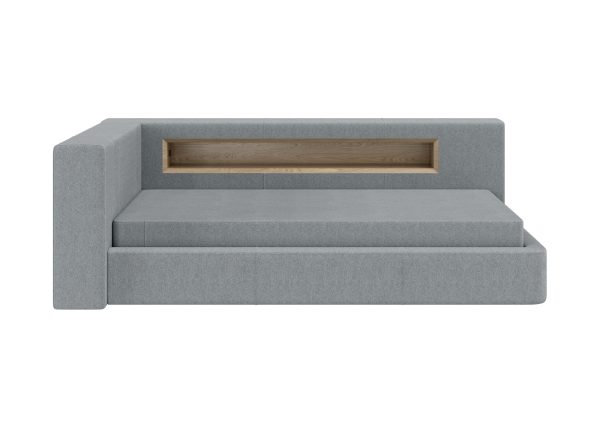 Диван-кровать Cube c нишей L (светло-серый, твид) — изображение 3