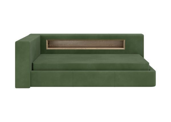 Диван-кровать Cube c нишей L (зелено-голубой FiberGuard) — изображение 4