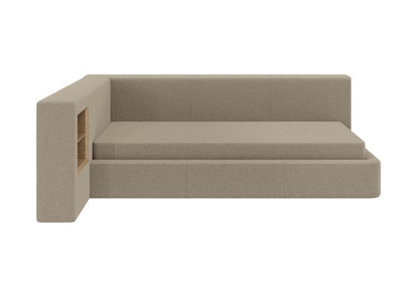 Диван-кровать Cube c нишей M (бежевый, букле) — изображение 3
