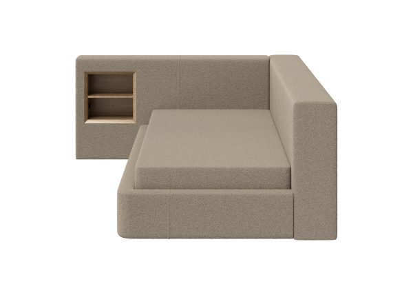 Диван-кровать Cube c нишей M (бежевый, букле) — изображение 4