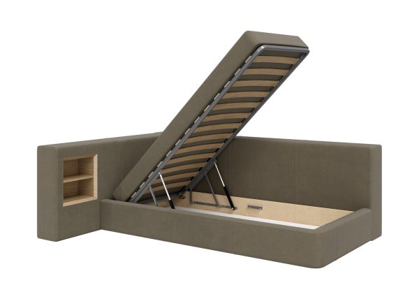 Диван-кровать Cube c нишей M (серо-зеленый FiberGuardе) — изображение 2