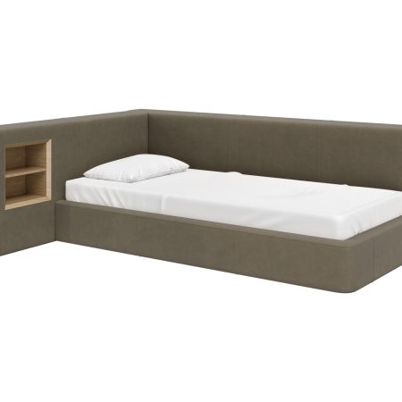 Диван-кровать Cube c нишей M (серо-зеленый FiberGuardе)