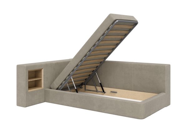 Диван-кровать Cube c нишей M (светло-бежевый FiberGuardе) — изображение 2
