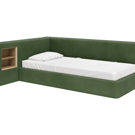 Диван-кровать Cube c нишей M (зелено-голубой FiberGuardе)