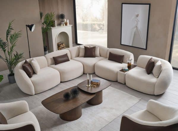 Диван угловой Сидней со столиком белый — изображение 2