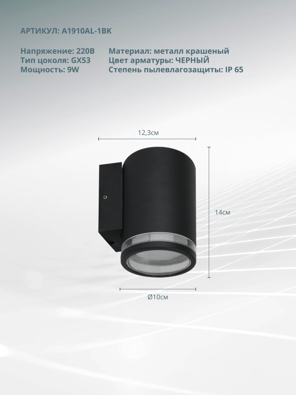 Фасадный светильник Arte Lamp NUNKI A1910AL-1BK — изображение 4