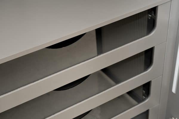 GD-10012-6-2 Шкаф Alto двухд c выдвиж ящик, цвет серый Кобальт, двер стекло(рифленое) 100*57*230.5см — изображение 4