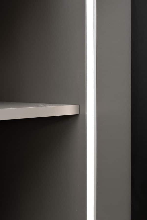 GD-10013-6-2 Шкаф Alto двухд с полками, цвет серый Кобальт, дверцы стекло(тонир) 100*57*230.5см — изображение 4