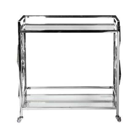 GY-CRT8164 Стол-тележка сервировочная стекло прозр/хром 80*40*83