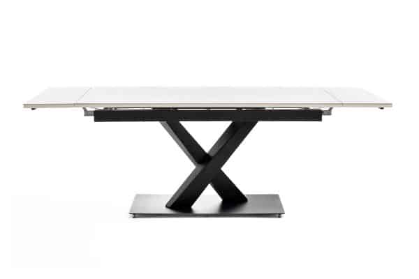 "Юпитер" стол интерьерный раздвижной обеденный из керамики, цвет белый глянцевый — изображение 3