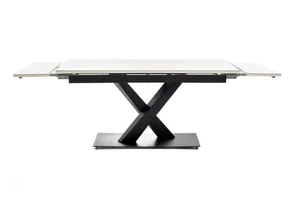 "Юпитер" стол интерьерный раздвижной обеденный из керамики, цвет белый глянцевый — изображение 4