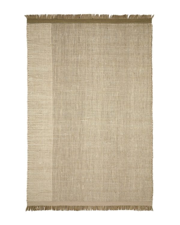 Ковер из шерсти Blart бежевого цвета с контрастной полосой по бокам 160 x 230 см