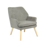 Кресло Харви серый деревянные ножки