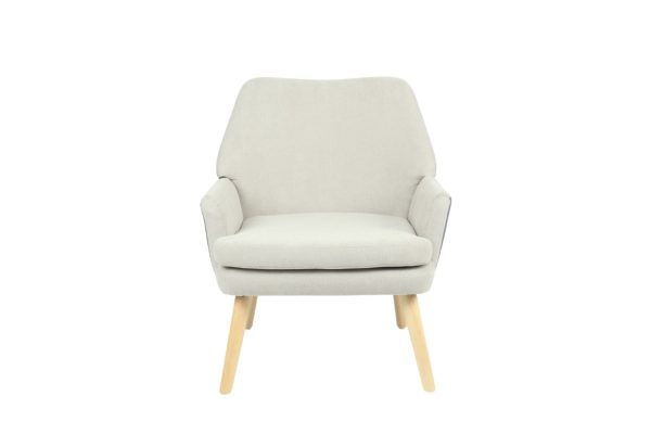 Кресло Харви серый с серой экокожей деревянные ножки — изображение 3