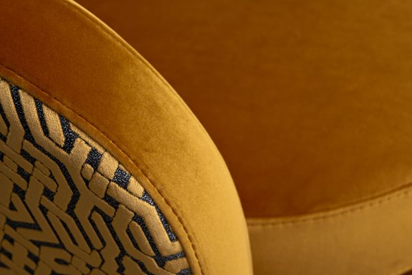 Кресло Napoli вращающееся, велюр принт Pad31+Latt ORANG 76*76*76см — изображение 3