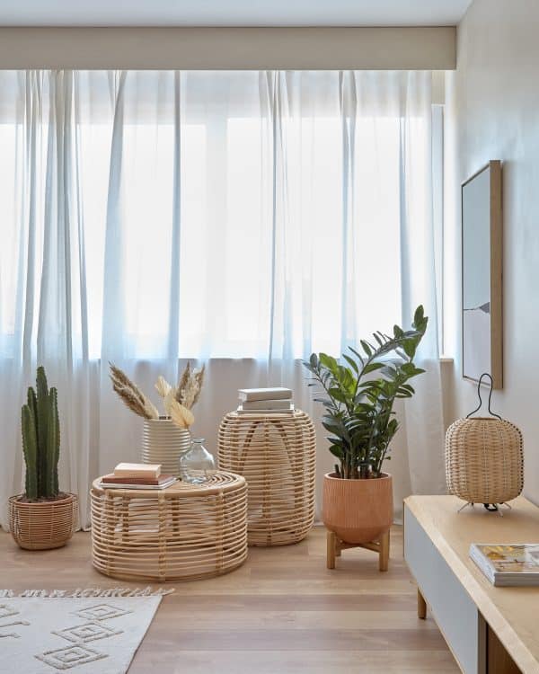 Круглый журнальный столик Kohana из ротанга с натуральной отделкой Ø 65 см — изображение 3