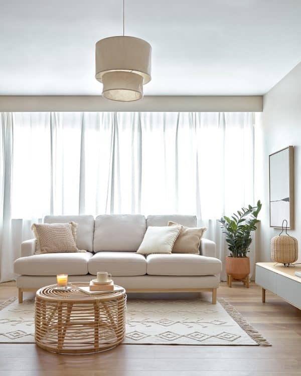 Круглый журнальный столик Kohana из ротанга с натуральной отделкой Ø 65 см — изображение 4