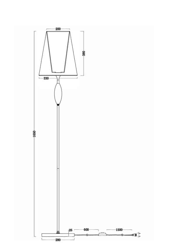 Напольный светильник (торшер) Freya FR2022FL-01CH — изображение 2