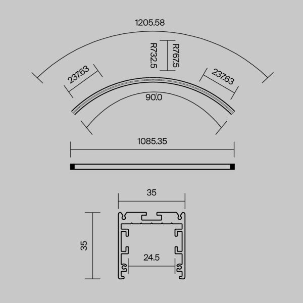 Профиль Led Strip ALM-3535R-B-D-90°-1.5M — изображение 2