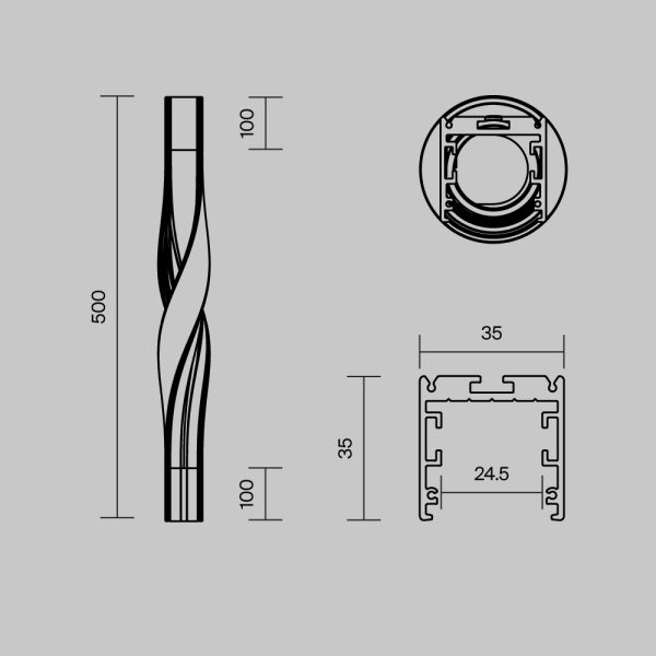 Профиль Led Strip ALM-3535R-B-T-180°-0.5M — изображение 2
