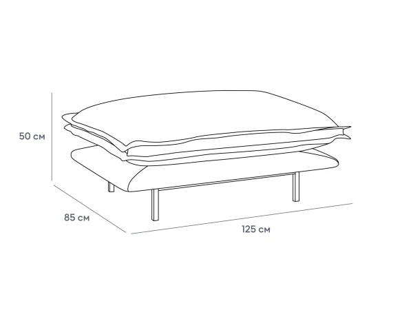 Пуф Barcelona серый, голубой — изображение 3