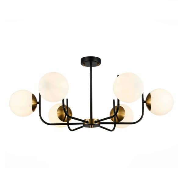 SLE1098-402-06 Светильник потолочный Черный, Латунь/Белый E27 6*60W CIANE — изображение 3