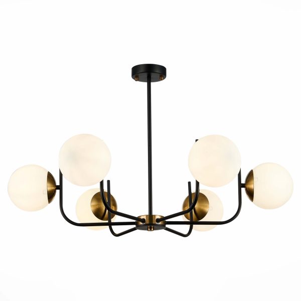 SLE1098-402-06 Светильник потолочный Черный, Латунь/Белый E27 6*60W CIANE — изображение 4