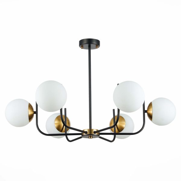 SLE1098-402-06 Светильник потолочный Черный, Латунь/Белый E27 6*60W CIANE — изображение 5