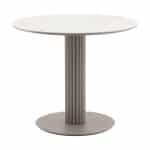 Стол круглый Терралино D90 верх керамика белый матовый