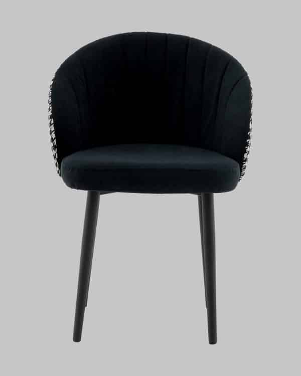 Стул Пасаденика велюр черный, спинка гусиная лапка — изображение 3