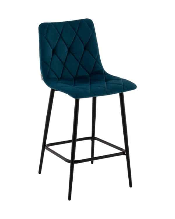 Стул полубарный Одди Diamond велюр синий