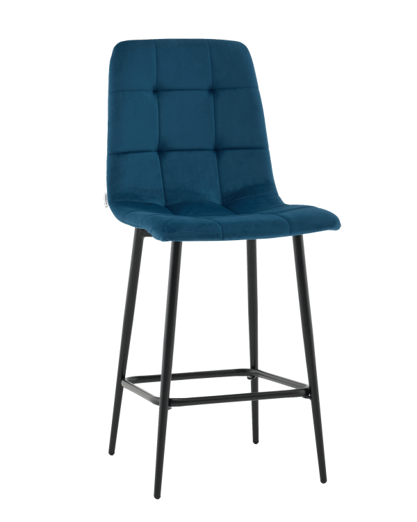 Стул полубарный Одди велюр синий