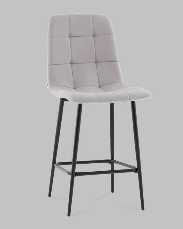 Стул полубарный Одди велюр светло-серый — изображение 2