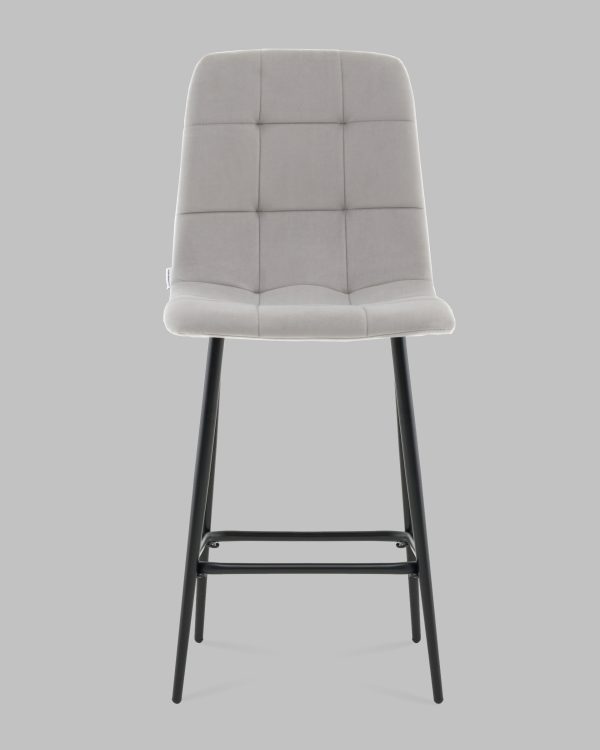 Стул полубарный Одди велюр светло-серый — изображение 3