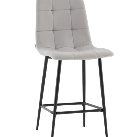 Стул полубарный Одди велюр светло-серый