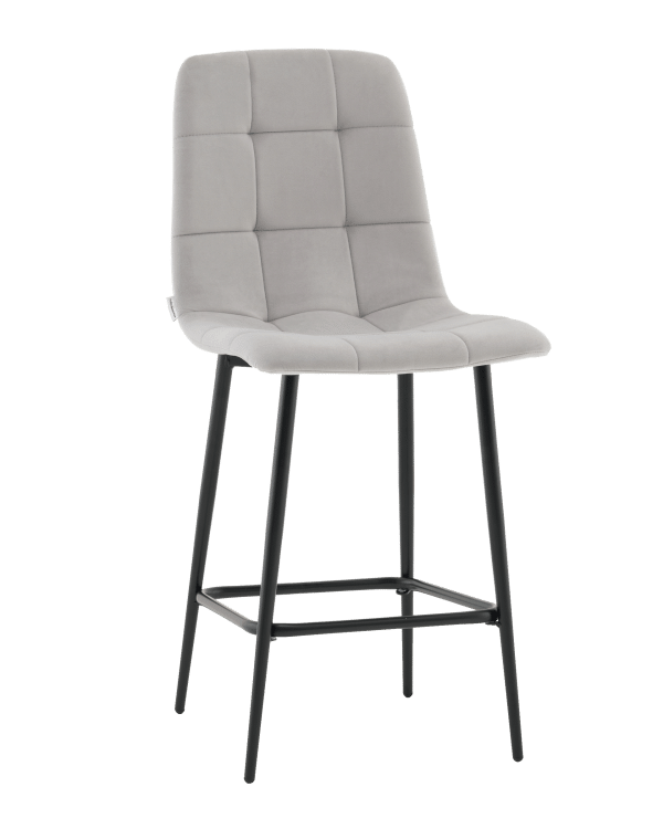Стул полубарный Одди велюр светло-серый