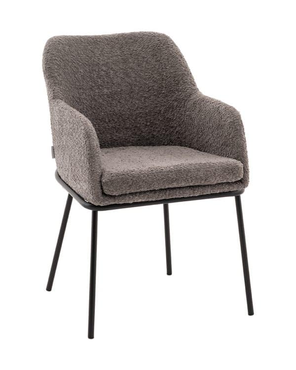 Стул с подлокотниками Кози new ткань букле тёмно-серый