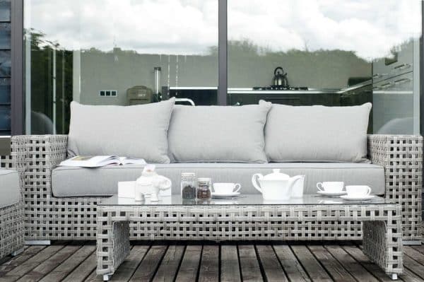 "Тито" журнальный столик из искусственного ротанга, цвет серый — изображение 4