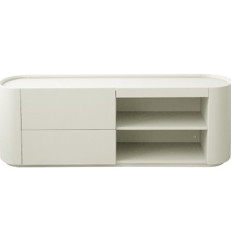 Тумба Lagom под ТВ 2 ящика 2 полки ширина 140 см (молочный)