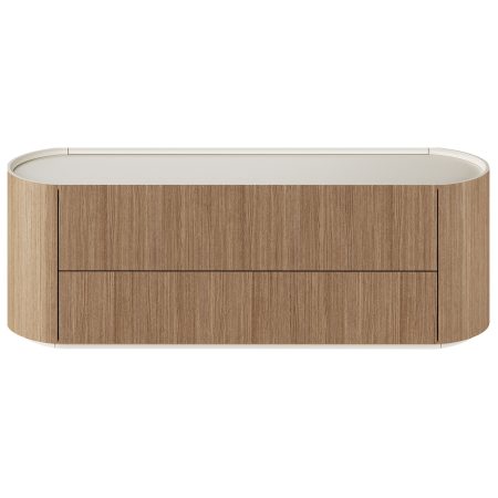 Тумба Lagom под ТВ 2 ящика ширина 140 см (натуральный дуб