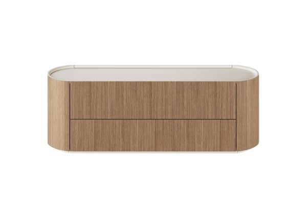 Тумба Lagom под ТВ 2 ящика ширина 140 см (натуральный дуб