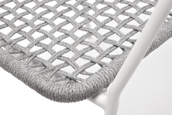 "Тунис" стул плетенный из роупа, каркас алюминий белый, роуп светло-серый — изображение 4