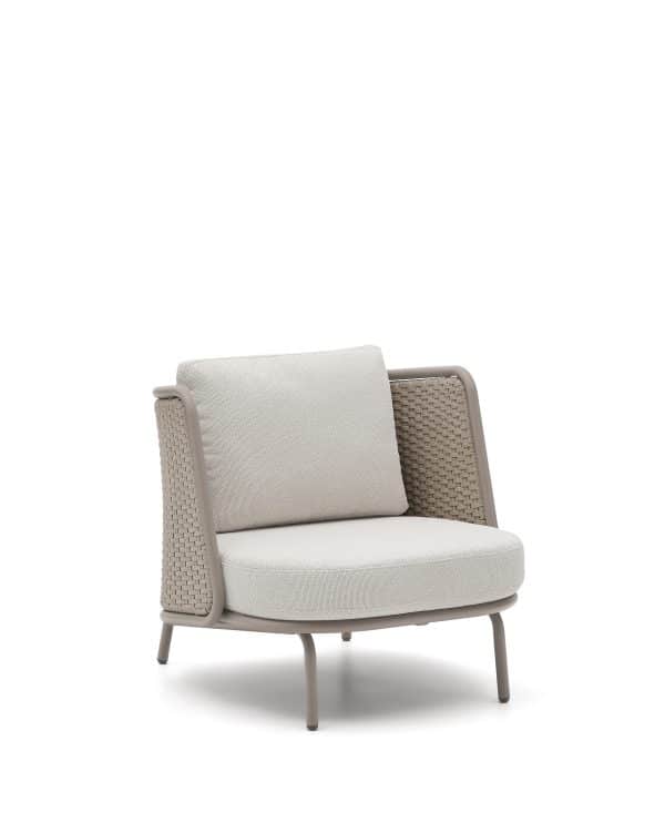 Уличное кресло Sedalis из алюминия и серо-коричневой веревки