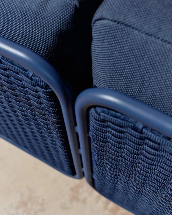 Уличный 3-местный диван Sedalis из алюминия и синей веревки 210 см — изображение 4