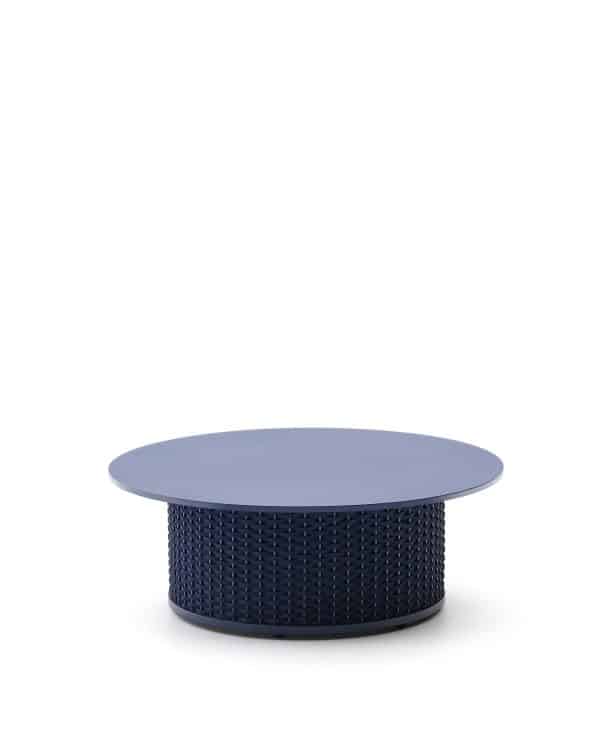 Уличный журнальный столик Sedalis из алюминия с синим шнуром Ø100 см