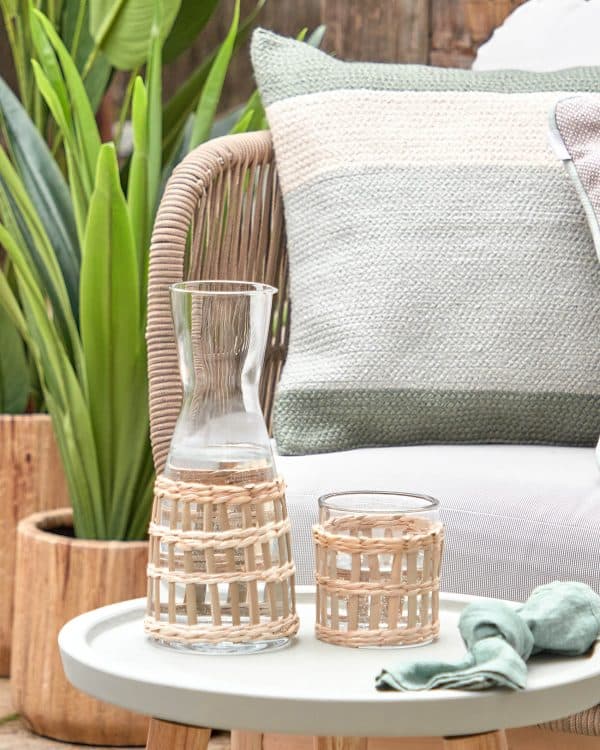 3-местный диван Catalina из бежевой веревки и массива акации — изображение 2