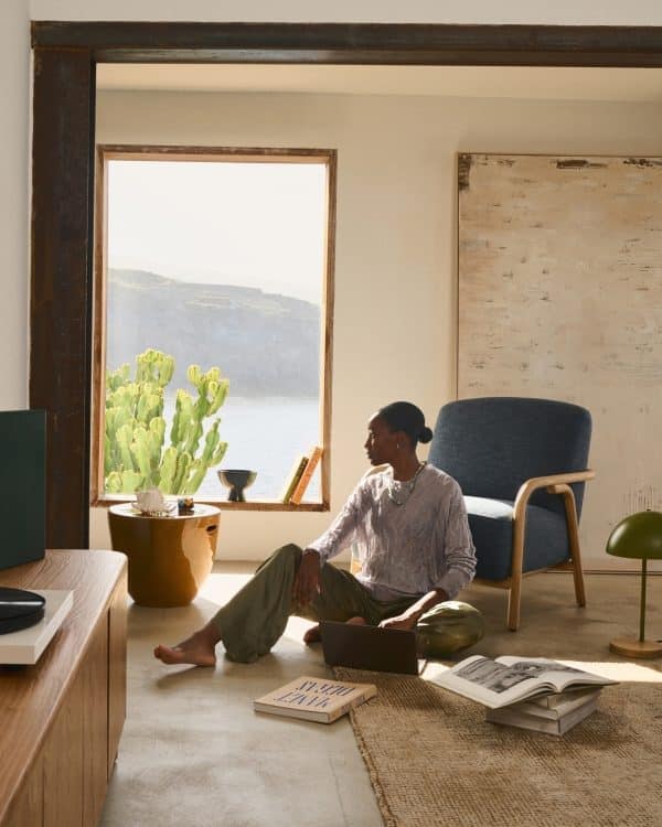 Абстрактная картина Silpa светло-бежевого цвета 200 x 120 см — изображение 2