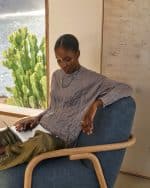 Абстрактная картина Silpa светло-бежевого цвета 200 x 120 см — изображение 3